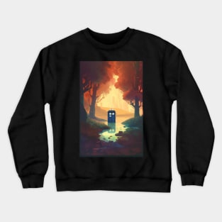 Tardis in Enchanted Forest Crewneck Sweatshirt